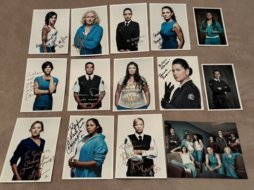 WENTWORTH- HAND SIGNED CAST CARD PHOTOS X 11 - PLUS 3 UNSIGNED PHOTOS- OZ TV