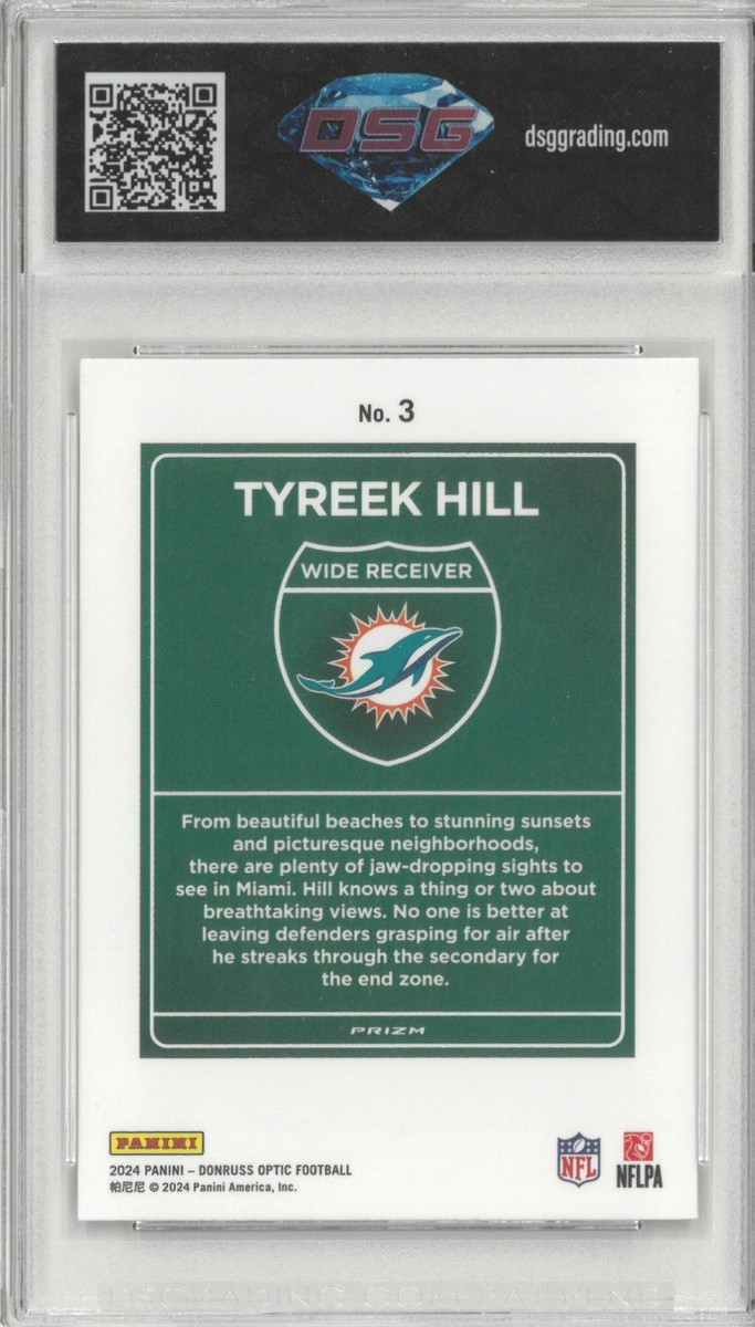 2024 Panini Donruss Optic TYREEK HILL #3 Downtown 💎 DSG 9.5 Mint+