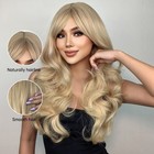 Light blonde Synthetic Hair Cosplay Wig With Bangs Long Wavy Halloween — photo 3