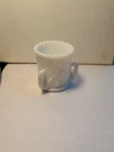 Vintage Westmoreland White Milk Glass Toothpick Holder 3 Swans Cattails Swan