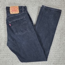 Vintage Levis 501 For Women Black Straight Leg Jeans Made in USA 28x32 Button