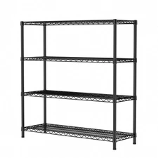 4 Shelves Adjustable Shelf Heavy Duty Shelf 1400LBS Wire Storage Shelving Met...