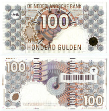 100 Gulden Niederlande / Netherlands 9.1.1992  Erhaltung I-/II+,  P. 101