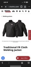 Genuine Lincoln Electric K2985-L Traditional FR Cloth Welding Jacket, Size Large