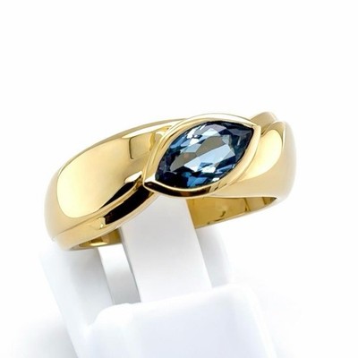 18 K 750 Topas Ring Massiv RG 54 Unikat Unique Gold neuw Echtgold Topaz Bandring