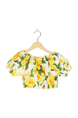 Dolce & Gabbana Cropped Top Oberteil Gr. EU 98 Weiß Mädchen Neu