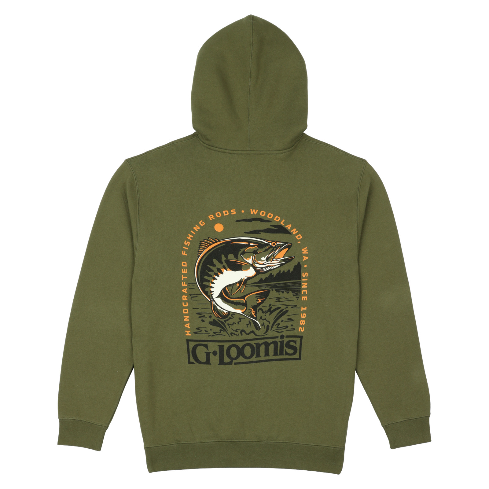 G. Loomis Jumping Bass Hoodie Color - Olive Size - XXL (GL-JBHD-2X-OL) Fishing