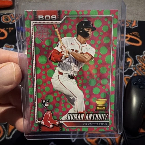 2026 Topps #189 Roman Anthony Rookie Card SP Pink-Green Polka Dot Easter Red Sox