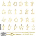 Buchstaben Silber 925 GOLD GROß 18 mm hoch Kette Anhänger 18 Karat vergoldet Neu