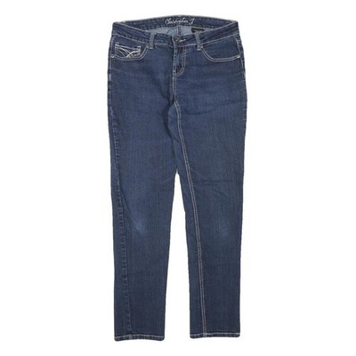 CHRISTOPHER J Damen Jeans Blau Regular Gerade Denim M W32 L30 Stylisch