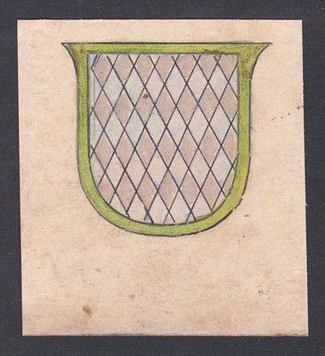 Glaser glazier Fenster Glaserei glazing Aquarell Wappen coat of arms watercolor