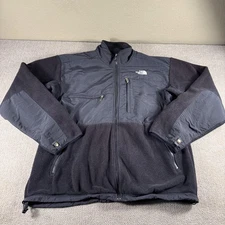 The North Face Jacket Mens Large Black Polartec Fleece Full Zip Nylon Outdoor