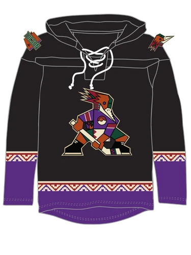 Tucson Roadrunners "Kachina" Alternate AHL Hockey Embroidered Lace Hoodie image 6