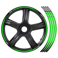 17 Reflective Motorcycle Wheel Rim Tape Decal Stripes Sticker Compatible Green