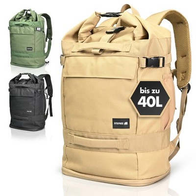 Backpack Mens 30-40L Roll Top Rucksack Women | Carry On Backpack & Cabin...