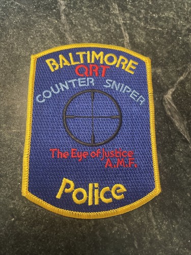 obsolete Baltimore MD QRT Counter Sniper Patch 5” Rare 90s iron on vtg logo