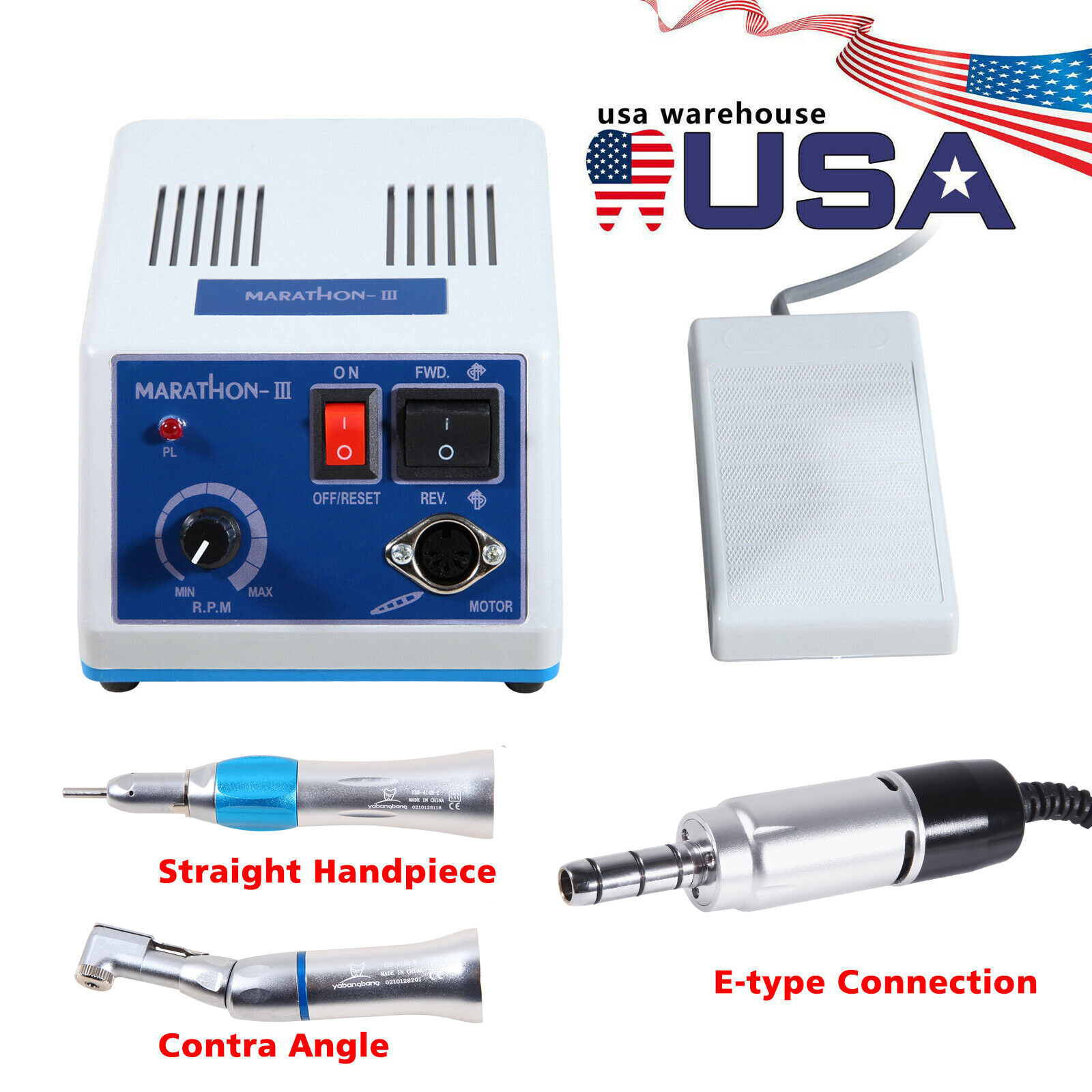 Dental Lab Marathon Electric Micromotor Polisher/Contra Angle/Straight Handpiece