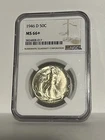 STUNNING 1946-D WALKING LIBERTY HALF 50C NGC MS66+ FROSTED LUSTER
