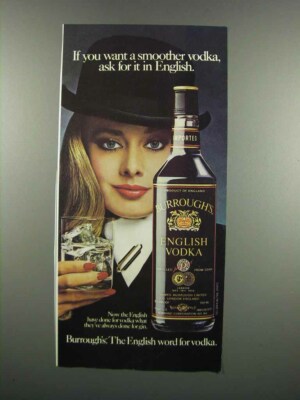 1983 Burrough's Vodka Ad - Smoother Vodka