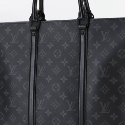 LOUIS VUITTON Monogram Eclipse Sac Plat Horizontal Zippe Bag