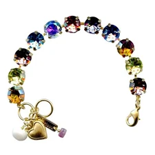 Bracelet By Mariana My Treasures Coll. Beautiful Topaz and Vintage Rose Swaro...