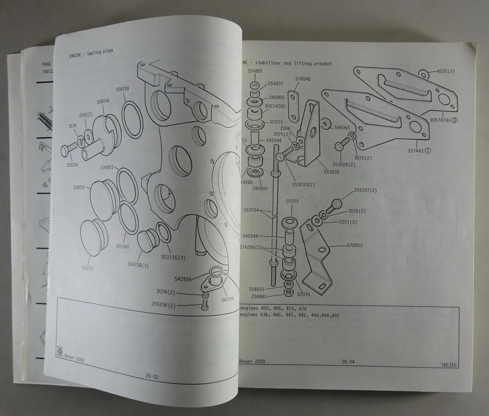 Catalogo Parti / Elenco Ricambi Rover 2000 P6 Stato 09/1974 - Immagine 4 di 4