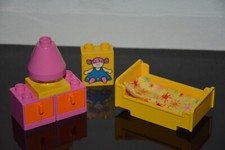 LEGO® DUPLO - Bett mit Bettwäsche - Lampe Schränke - Kinderzimmer - Einrichtung