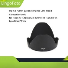 HB-63 72mm Plastic Lens Hood for Nikon AF-S Nikkor 24-85mm F3.5-4.5G ED VR