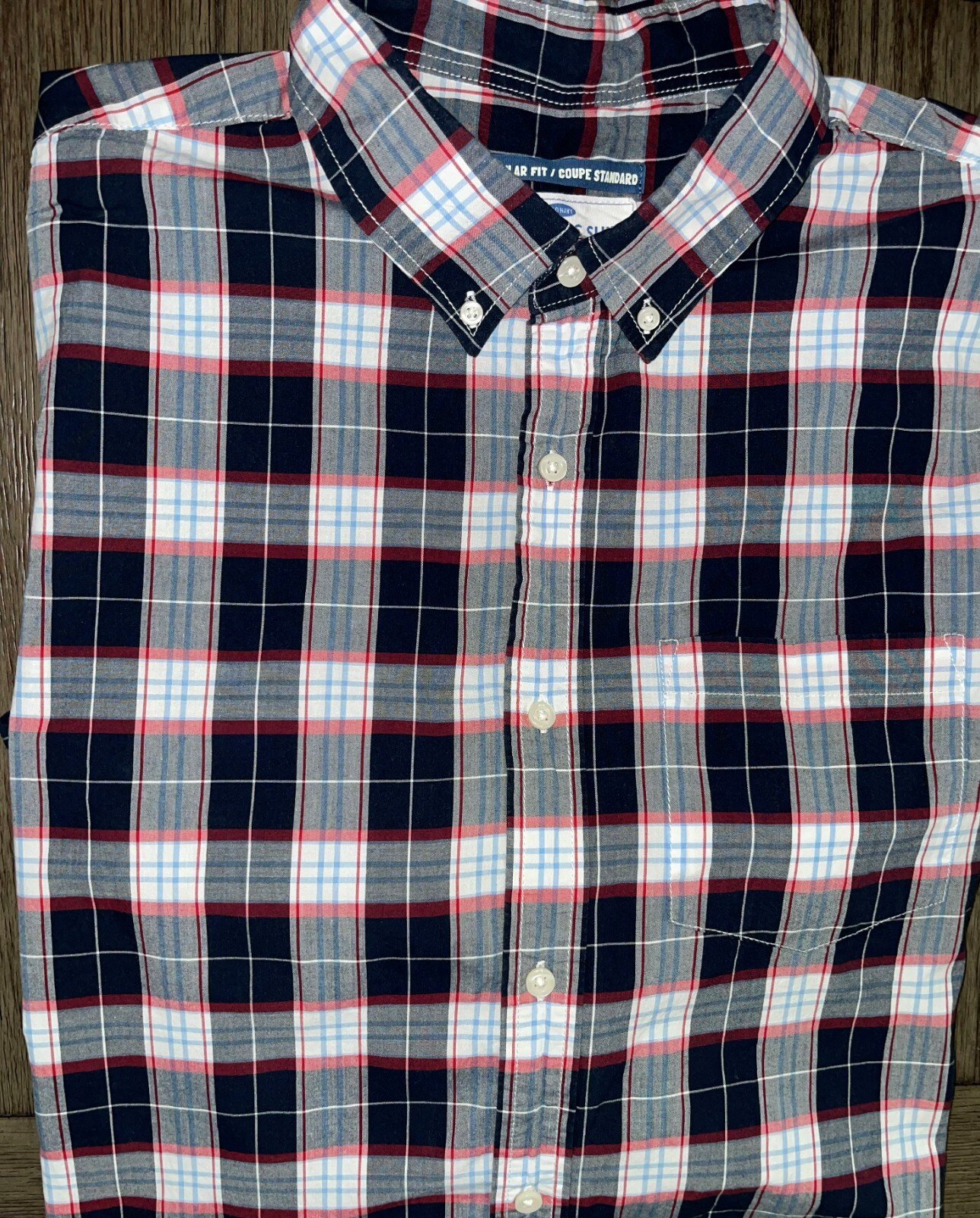 Mens Old Navy The Classic Shirt Long Sleeve Plaid Button Up Shirt XXL