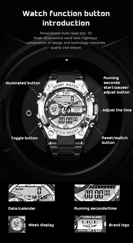 Orologio da polso uomo di lusso digitale impermeabile calendario data orologio al quarzo uomo nuovo - Foto 16 di 25