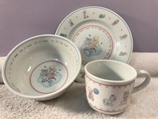 Vintage Precious Moments child's set of 3 cup bowl plate PO2942