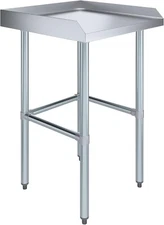 Open Base Equipment prep & Work Table with Backsplash and Side Splashes 24"x24"