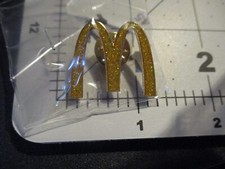 MCDONALDS Glitter Arches PIN badge button lapel fast food burger big mac fries E