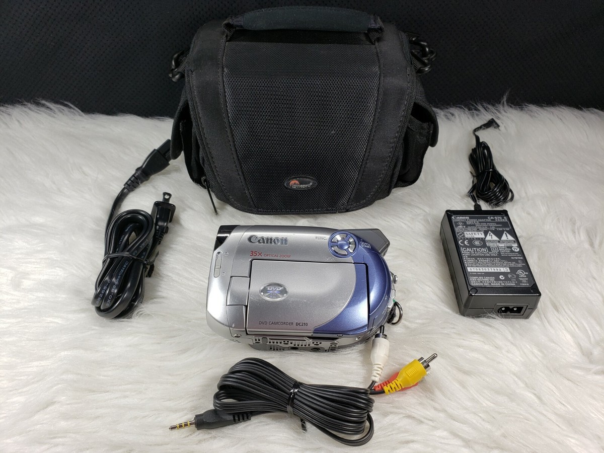 Canon DC210 Silver 35X Optical Zoom DVD Digital Camcorder, Bundle