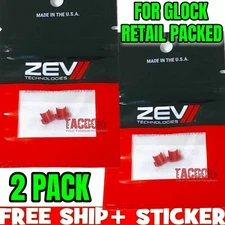 ZEV TECHNOLOGIES 2 PACK SPRING CUPS CUP RED for GLOK USA 17 19 22 23 26 27 34 