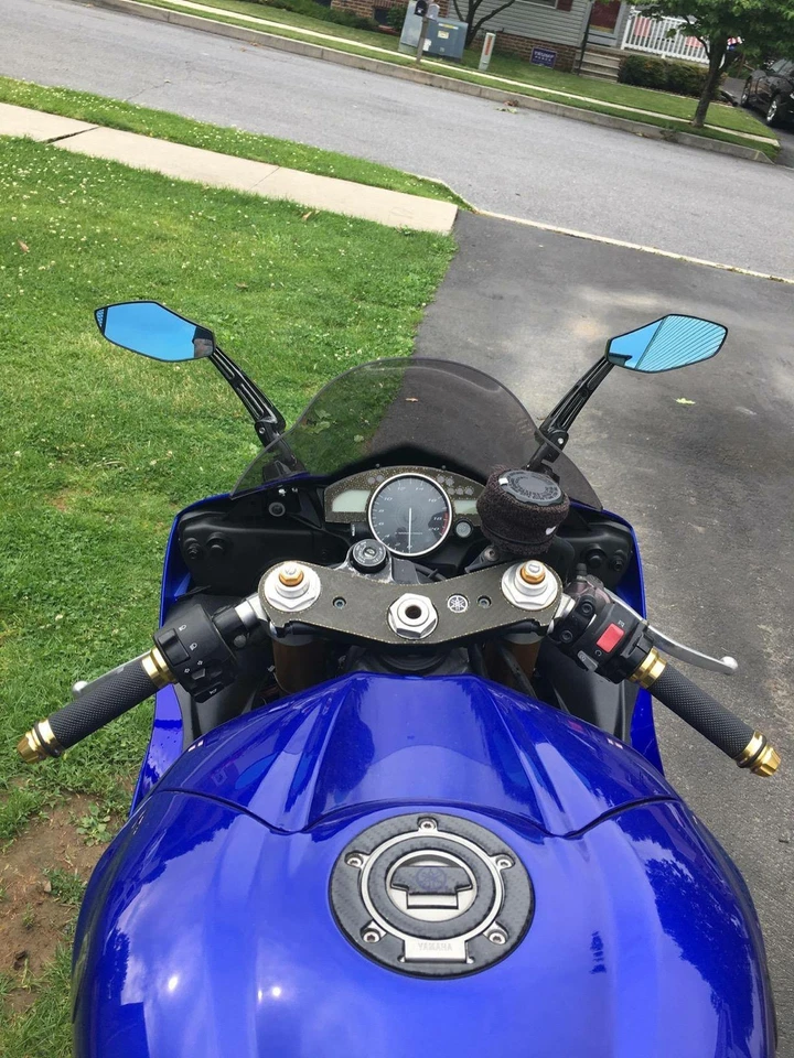 Motorcycle Mirrors For 2003 2004 2005 2006 2007 2008 2009 2010 Yamaha YZF R1 R6 - Image 3 of 4