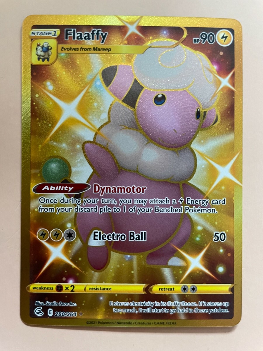 golden flaaffy pokemon card - 280/264 - Secret Rare - Sword & Shield you may attach a Lightning Energy card from your discard pile to 1 of your Benched Pokmon Flaaffy Pokmon TCG Fusion