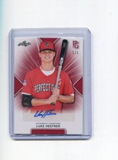 2020 Leaf Perfect Game Gameday Autographs Blank Back Red Luke Heefner Auto 1/1