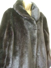 New Biba Size 16 Black Portobello Faux Fur Coat