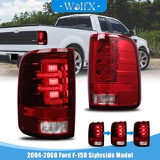 LED Sequential Tail Lights For 2004-2008 Ford F-150 Styleside Brake Lamps Red