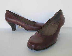 maroon low heels