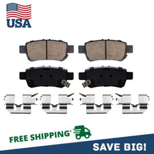 Pair Rear Ceramic Disc Brake Pads w/ Hardware fit for 2005 - 2010 Honda Odyssey