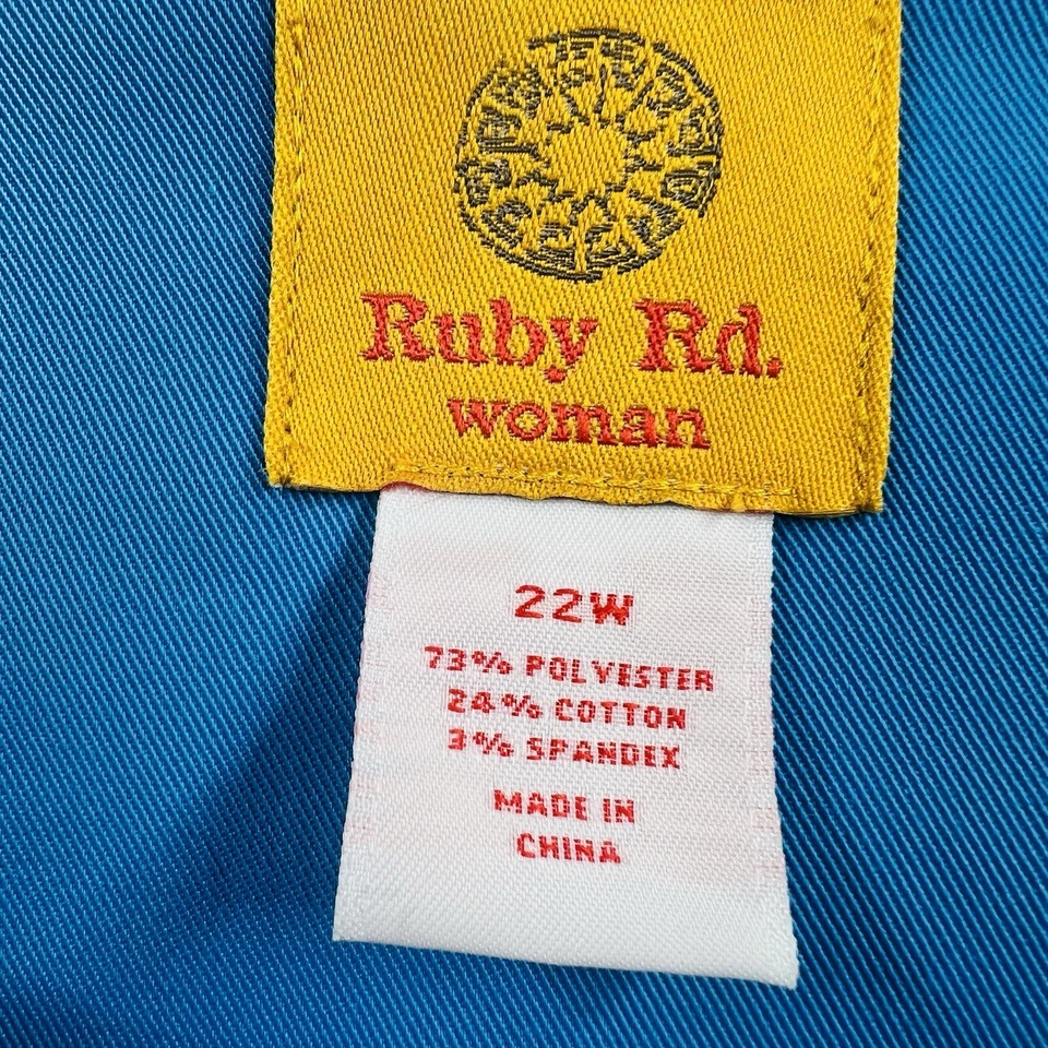 Ruby Rd. Women Size 22 Blue Jacket Embellished Jeweled Designed Office Workwear - Image 2 of 4