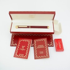 Penna stilografica vintage Must de Cartier Vendome Trinity ovale lacca bordeaux