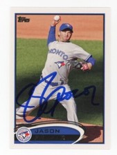SIGNED BASEBALL CARD AUTO TOPPS 2012 JASON FRASOR TORONTO BLUE JAYS #US201