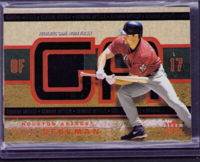 Lance Berkman 2003 Fleer Genuine Article Insider Game Jersey Autograph /100