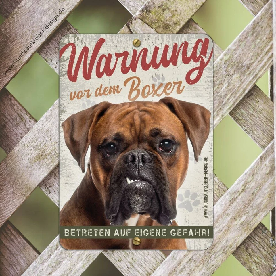 Boxer Schild 15x21cm | Hundeschilder Warnung | Hunde Warnschild 35S - Bild 1 von 3