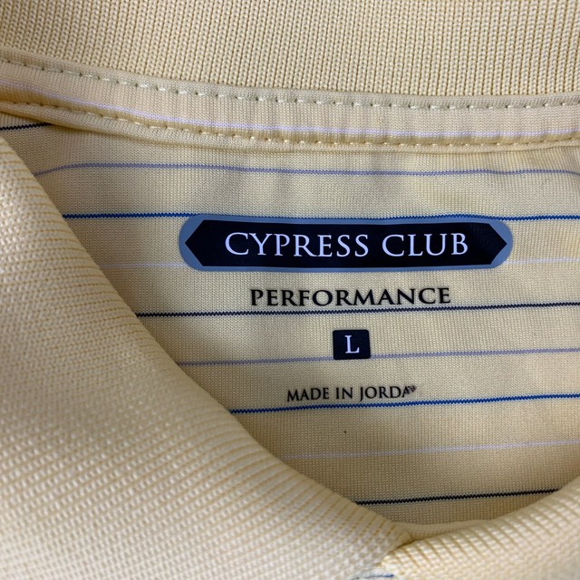 CYPRESS CLUB PERFORMANCE MEN SIZE LARGE YELLOW STRIPED POLO GOLF SHIRT EUC | eBay