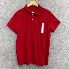 Goodfellow  Co Men's Pullover Loring Polo Shirt, Standard Fit, Red, Size L, NEW