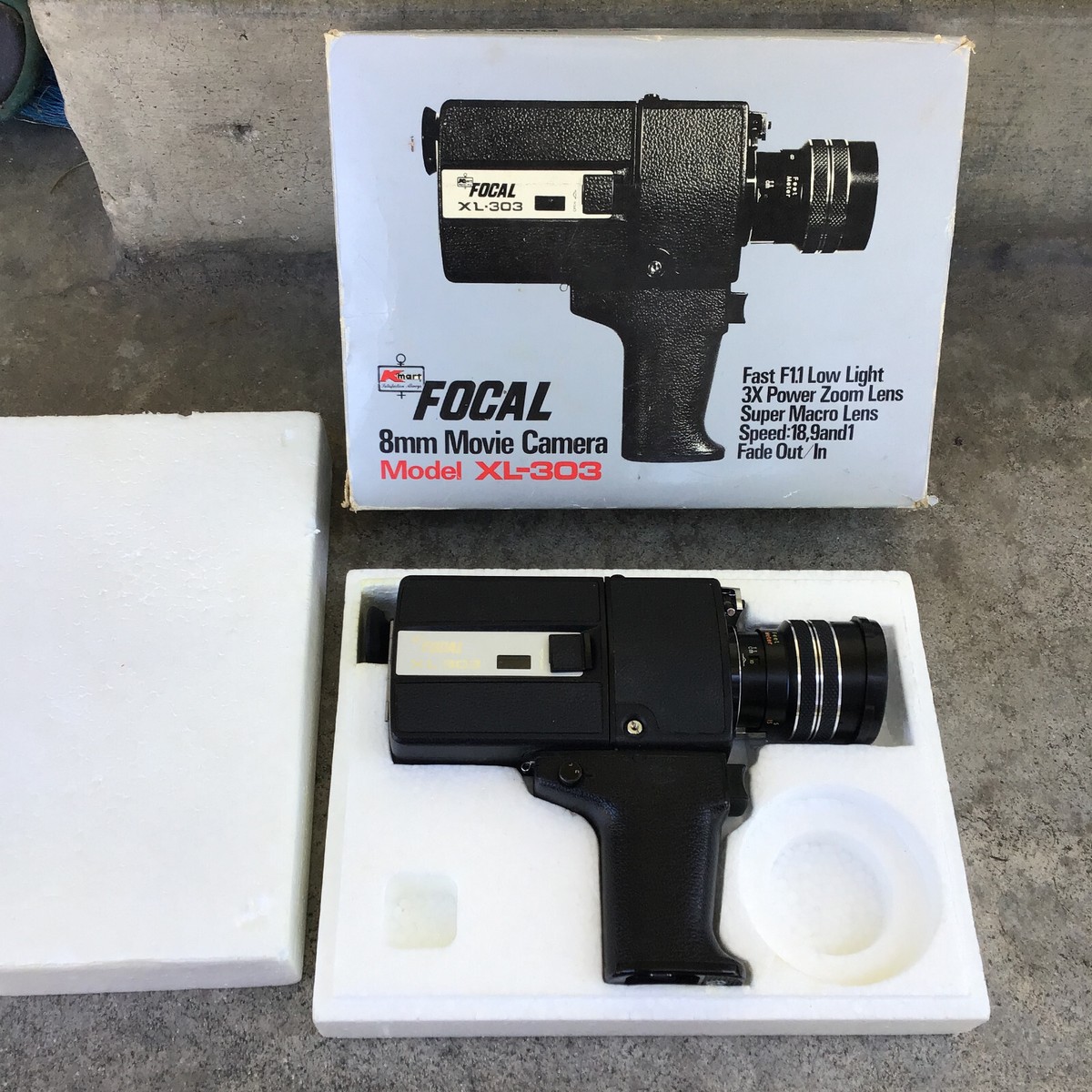 Vintage Kmart Focal XL-303 Super 8 Video Camera With Original Box
